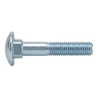 DIN 603/ISO 8677 Flachrundschraube mit Vierkantansatz ohne Mutter, Vollgewinde, Edelstahl, blank A2