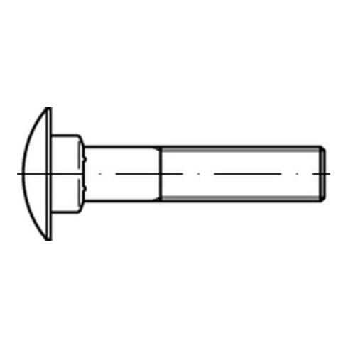 DIN 603/ISO 8677 Flachrundschraube mit Vierkantansatz ohne Mutter, Vollgewinde, Messing, blank