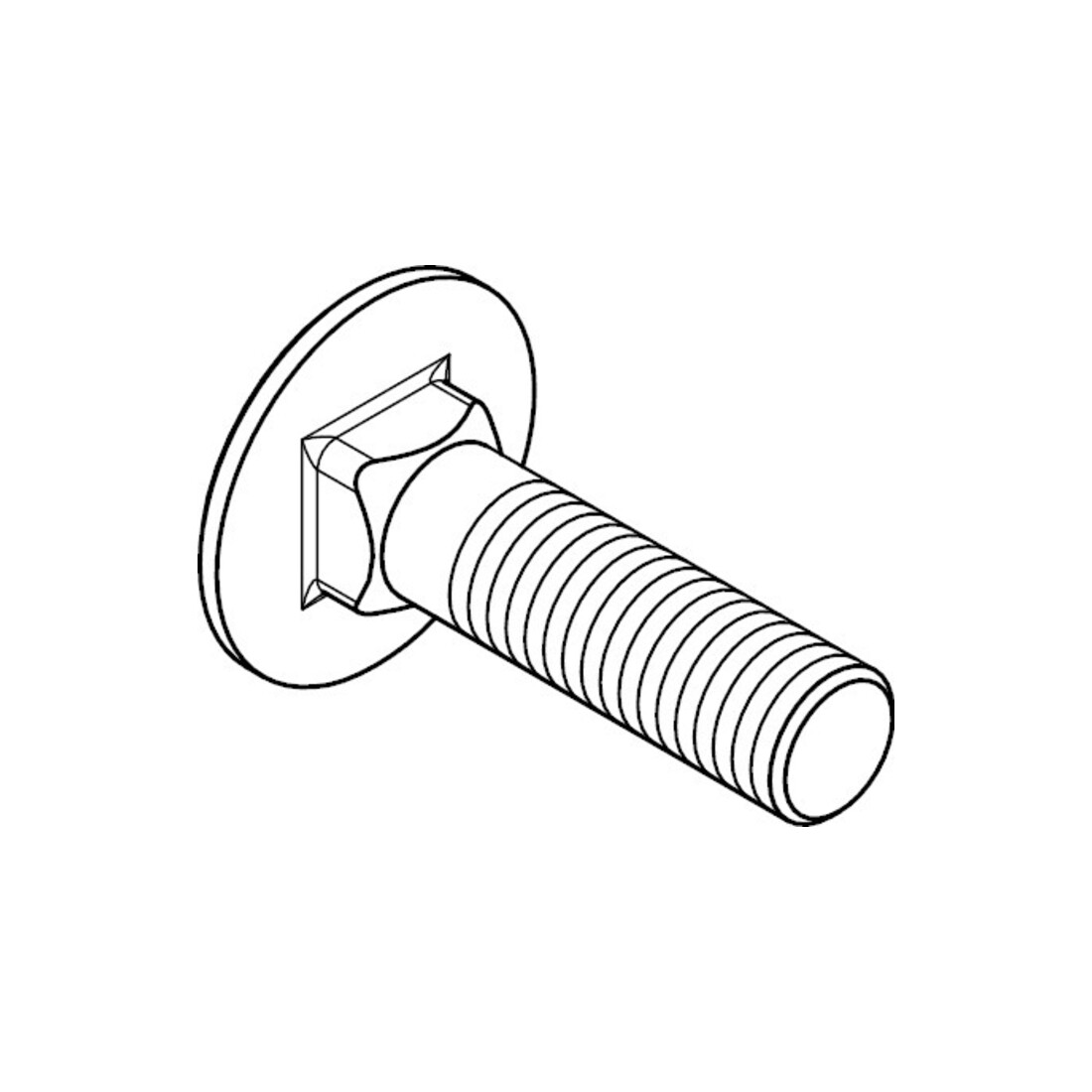 DIN 603 mit Mutter, galvanisch verzinkt M16x90 HP