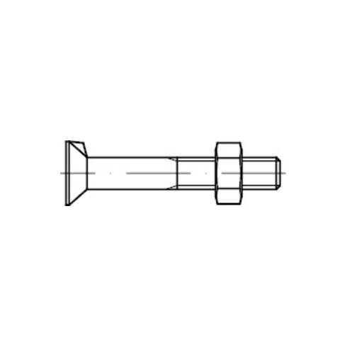 DIN 604 Senkschraube mit Nase, mit Mutter, Mu ST M12x65 HP