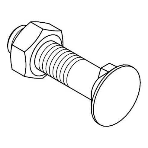 DIN 604 Vis à tête fraisée avec ergot, avec écrou, Mu ST M12x35 HP
