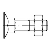 DIN 605 Senkkopfschraube mit hohem Vierkantansatz und Mutter 4.6 blank Stahl