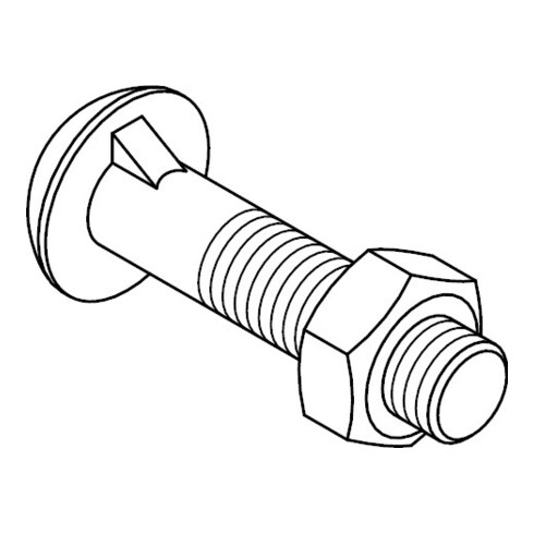 DIN 607 Vis demi-ronde avec ergot et écrou, Mu ST M12x30 HP