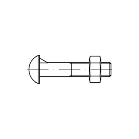 DIN 607 Vis demi-ronde avec ergot et écrou, Mu ST M16x40 HP