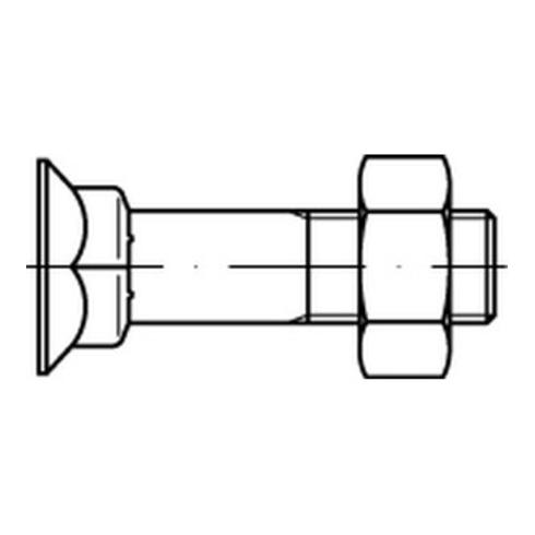 DIN 608 Senkkopfschraube mit niedrigem Vierkantansatz und Mutter 8.8 blank Stahl