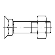 DIN 608 Senkkopfschraube mit niedrigem Vierkantansatz und Mutter 8.8 blank Stahl