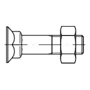 DIN 608 Senkschraube, niedriger Vierkanteinsatz, mit Mutter, Mu 8.8 M12x70 HP