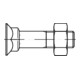 DIN 608 Senkschraube, niedriger Vierkanteinsatz, mit Mutter, Mu 8.8 M16x70 HP-1