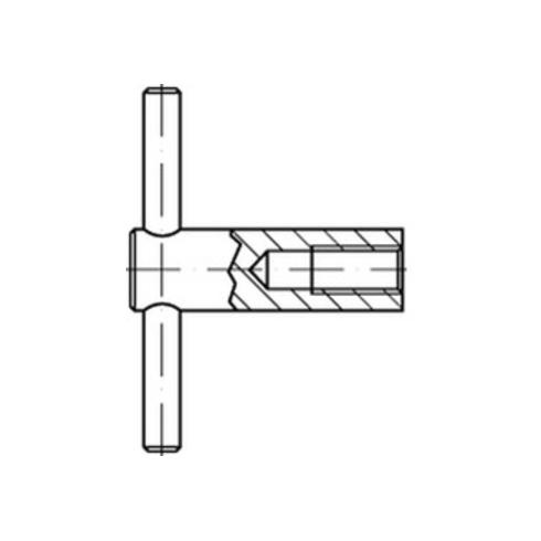 DIN 6305 Knebelmutter, Stahl 5, brüniert