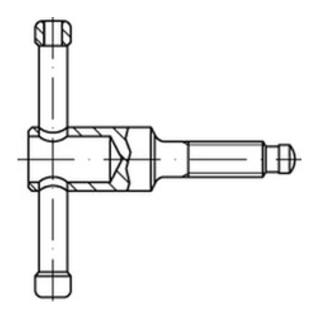 DIN 6306 Knebelschraube mit losem Griff, Stahl 5.8, brüniert