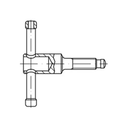 DIN 6306 Knebelschraube mit losem Griff, Stahl 5.8, brüniert