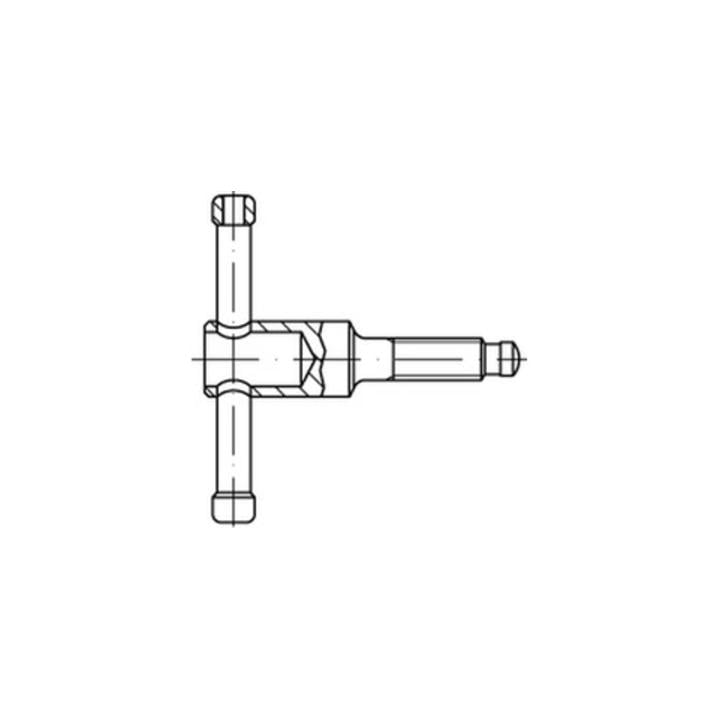 DIN 6306 Form D Knebelschraube M10x50 Stahl 5.8 brüniert m. losem Knebel