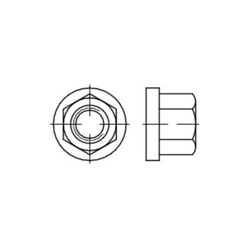 DIN 6331 Écrou hexagonal à collet, 1,5 d haut, 10 galZn M30 HP 0