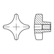 DIN 6335 Kegelpfanne Form D Grauguß 50mm M 10 mit Gewinde-Durchloch-3