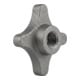 DIN 6335 Kreuzgriffe Form D Grauguß 50mm M 10 mit Gewinde-Durchloch ; Industrial Quality Supplies