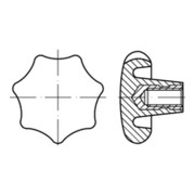 DIN 6336-K Kreuzgriff Kunststoff schwarz 63 M 10 Gewindebuchse Stahl galv. verzinkt