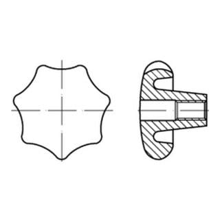 DIN 6336 Kegelpfanne Form D Grauguß 50mm M 10 mit Gewinde-Durchloch