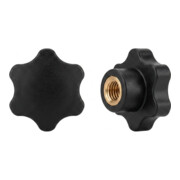 DIN 6336 Kunststoff Form K-Ms, schwarz, Sterngriffe mit Gewindebuchse-1