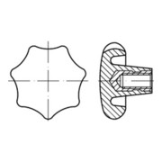 DIN 6336 Kunststoff Form K-Ms, schwarz, Sterngriffe mit Gewindebuchse
