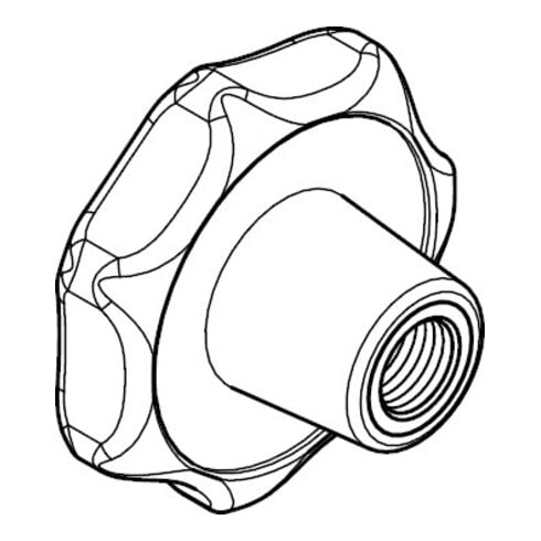 DIN 6336 Poignée étoile, plastique noir ST K 63 M12 HP