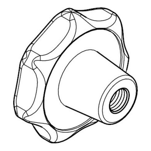 DIN 6336 Sterngriff, GG D 40 M8 HP