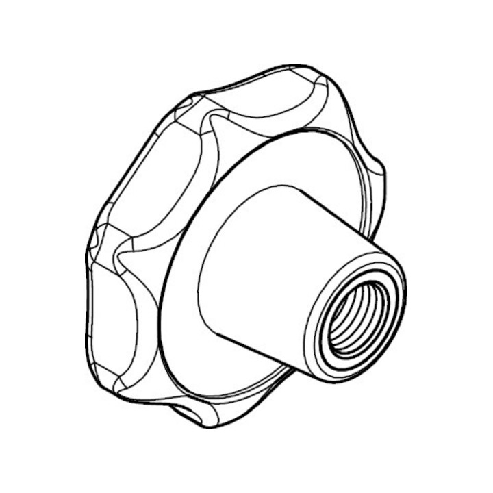 DIN 6336 STIER Poignée étoile, plastique noir ST K 25 M5 HP