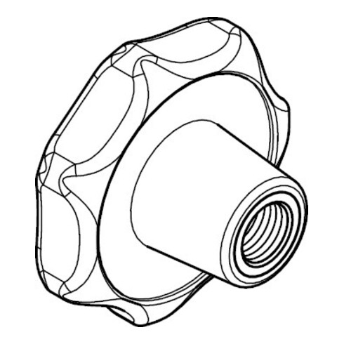 DIN 6336 STIER Poignée étoile, plastique noir ST K 50 M10 HP