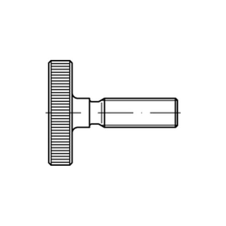 DIN 653 Rändelschraube niedrige Form M4x20 Edelstahl A1 blank