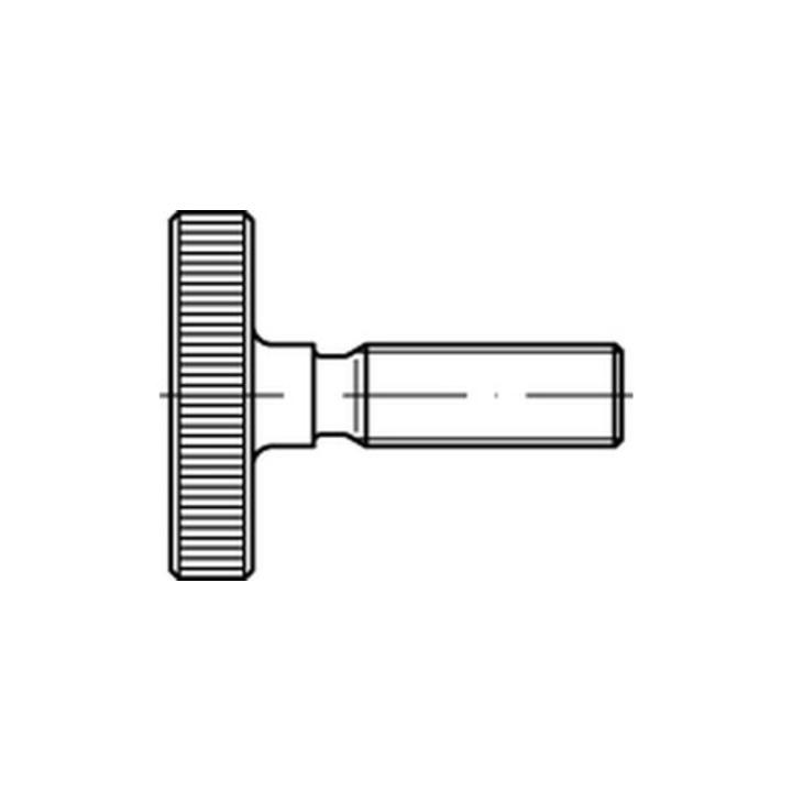 DIN 653 Rändelschraube niedrige Form M5x25 Stahl blank