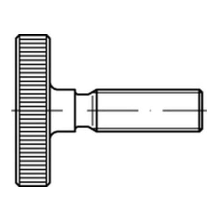 DIN 653 Rändelschraube niedrige Form M8x50 Stahl blank