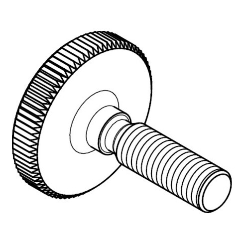 DIN 653 Rändelschraube, niedrige Form, ST M10x50 HP
