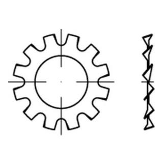 DIN 6797-A Zahnscheibe außenverzahnt, Federstahl rostfrei 1.4310, blank