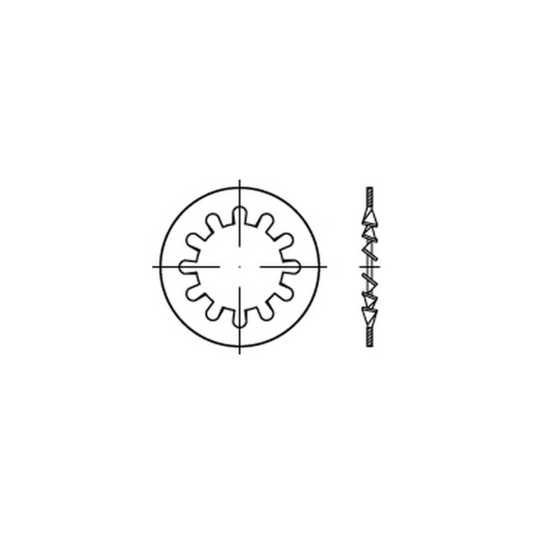 DIN 6797-I Zahnscheibe innenverzahnt, Federstahl rostfrei 1.4310, blank