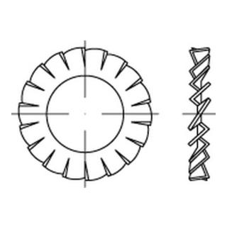 DIN 6798-A Fächerscheibe außenverzahnt, Federstahl rostfrei 1.4310, blank