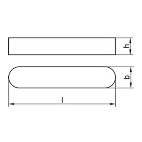 DIN 688 Passfedern, hohe Form, rundstirnig A 4 A 12 x 8 x 50 A 4 S