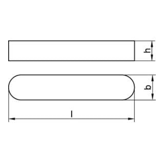 Passfeder Sortiment DIN 6885 C45K A3 - A4 Stahl blank 108-tlg Form
