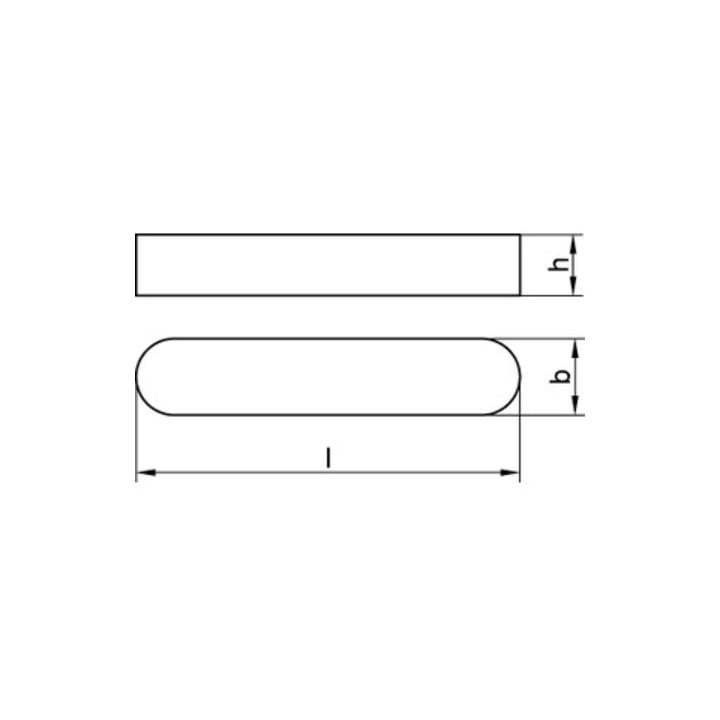 DIN 6885 C45K Passfeder A 6 x 6 x 20 S