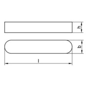 DIN 6885 C45K Passfeder A 8 x 7 x 32 S-3