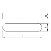 DIN 6885 Passfeder, ST C45K A 18x11x120 HP