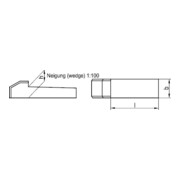 DIN 6887 Nasenkeil, ST C45K 10x8x60 HP