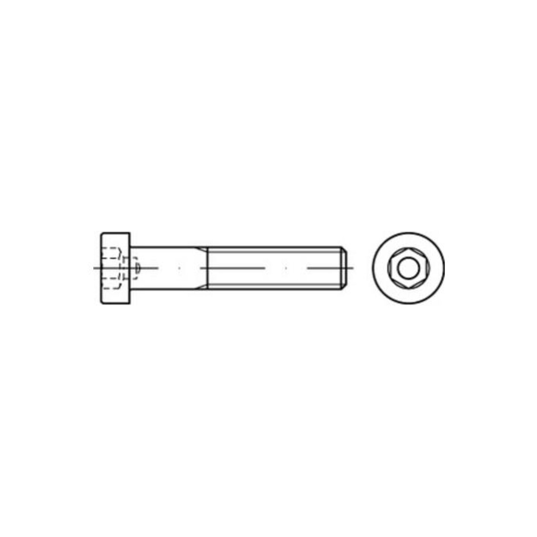 DIN 6912 Zylinderkopf-Schaftschraube niedrige Form M16x25 Stahl 8.8 galvanisch verzinkt Innensechskant