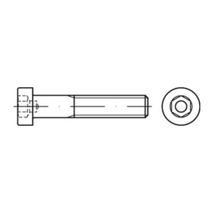 DIN 6912 Zylinderkopf-Schaftschraube niedrige Form M16x25 Stahl 8.8 galvanisch verzinkt Innensechskant