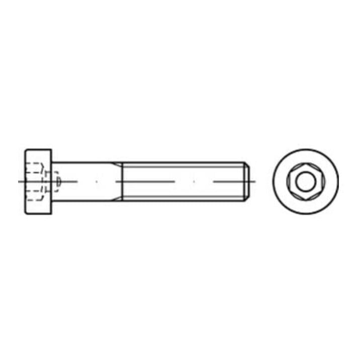 DIN 6912 Zylinderkopf-Schaftschraube niedrige Form M6x30 Stahl 8.8 galvanisch verzinkt Innensechskant