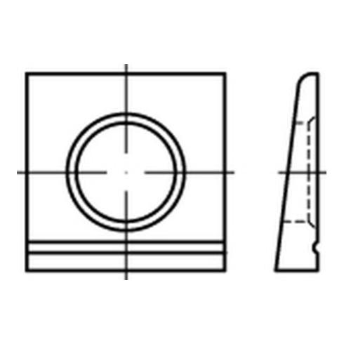 DIN 6917 Scheibe vierkant keilförmig für I-Träger Stahl C45 17mm feuerverzinkt