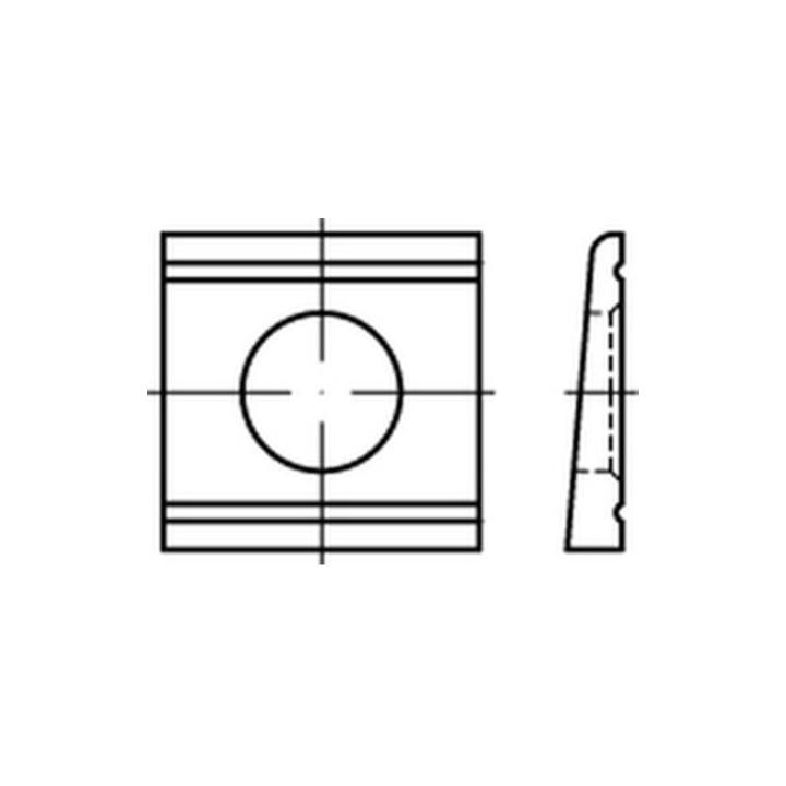 DIN 6918 Scheibe vierkant Stahl C45 17mm Neigung 8% für U-Träger