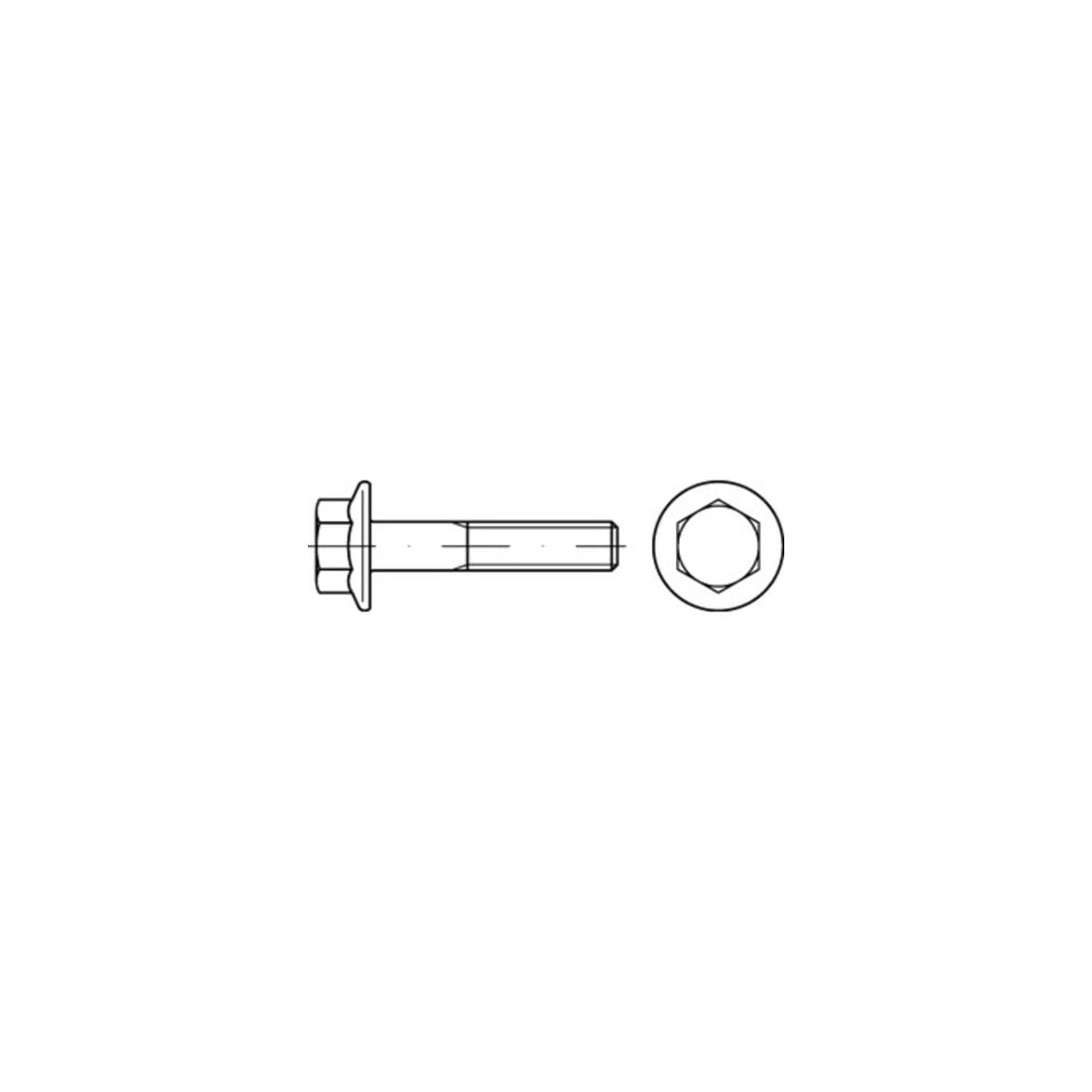 DIN 6921/ISO 8102 Sechskantschraube mit Flansch, Edelstahl A2-70, blank