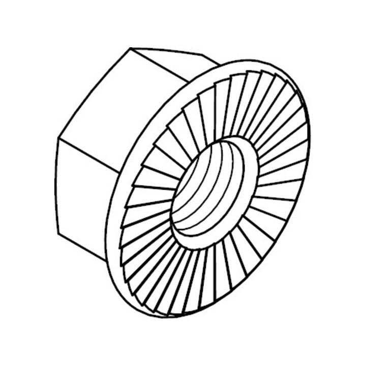 DIN 6923 Écrou hexagonal à bride, sans nervures sous la bride, 8 galZn M12 HP