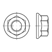 DIN 6923 Écrou hexagonal à bride, sans nervures sous la bride, inox A2 M4 HP
