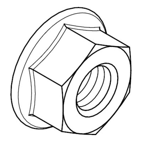 DIN 6923 Sechskantmutter mit Flansch, ohne Rippen unter dem Flansch, Edelstahl A2 M4 HP