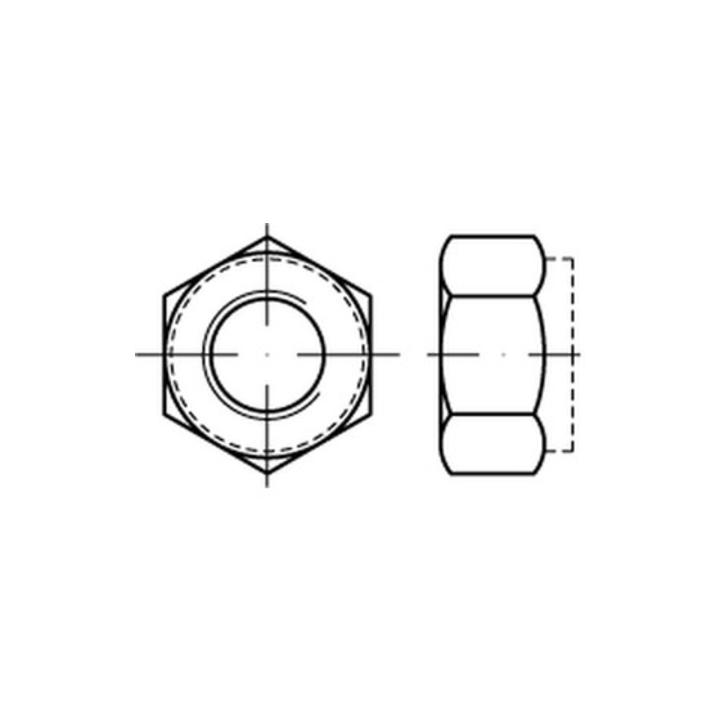 DIN 6924, 982/ISO 7040 Selbstsichernde Sechskantmutter M 20 x 2,5 Edelstahl A2 blank